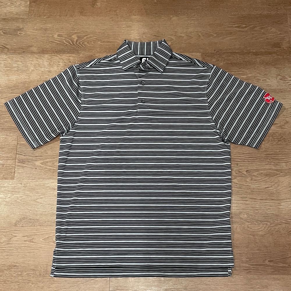 FJ Striped Polo Shirt - Black and White